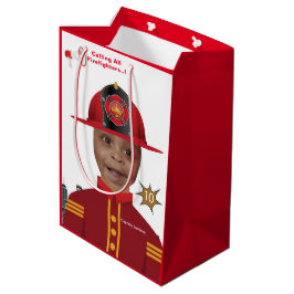 Feuerwehrmännchen in Hole Foto Geburtstag Mittlere Geschenktüte
