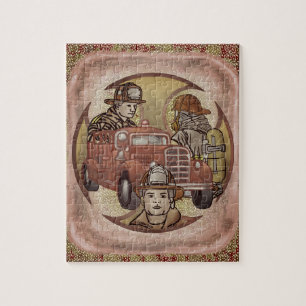 Feuerwehrmänner Brothers Feuerwehrwagen Puzzle