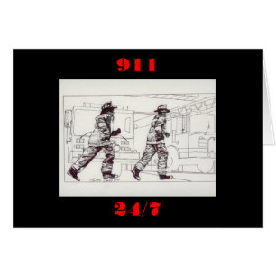 Feuerwehrmänner im Gang