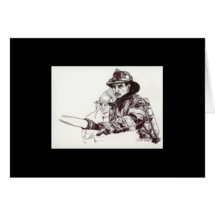 Feuerwehrmänner und Schlauch