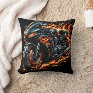 Feuerwehrmotorrad brüllt durch die Nacht Kissen
