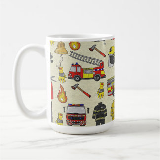 Feuerwehrmuster, Feuerwehrfahrzeug, Rettungsgetrie Kaffeetasse