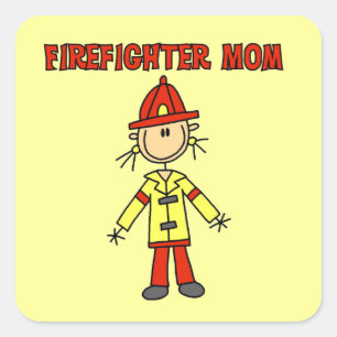 Feuerwehrmutter T-Shirts und Geschenke Quadratischer Aufkleber