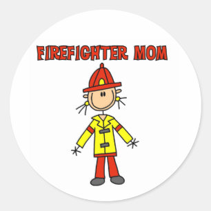 Feuerwehrmutter T-Shirts und Geschenke Runder Aufkleber