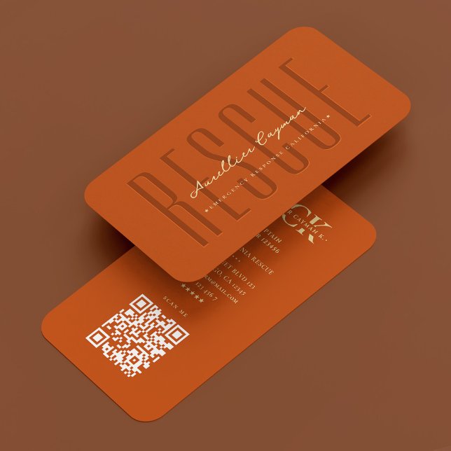 Feuerwehrnotdienst Modernes Orange Visitenkarte (Firefighter Emergency Rescue Modern Orange Business Card
)