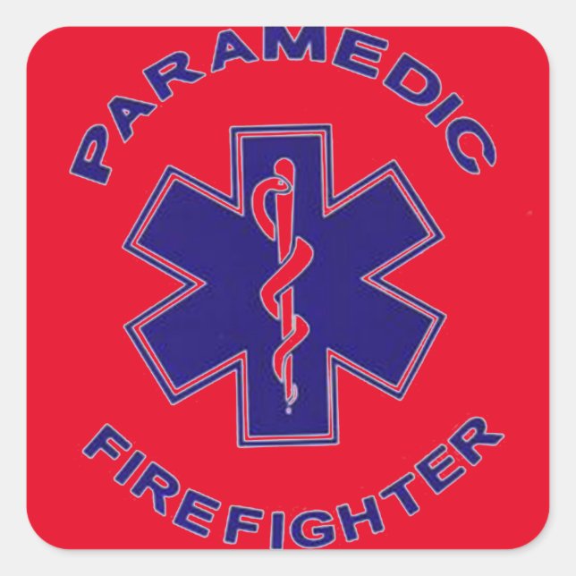 Feuerwehrparamedizin Quadratischer Aufkleber (Vorderseite)