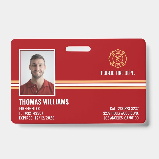 Feuerwehrpersonal-ID der Feuerwehr Ausweis (Vorderseite)