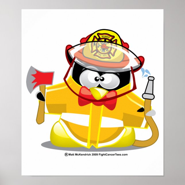 Feuerwehrpinguin Poster (Vorne)