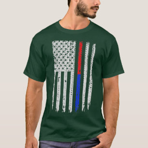 Feuerwehrpolizei - rote blaue Linie T-Shirt