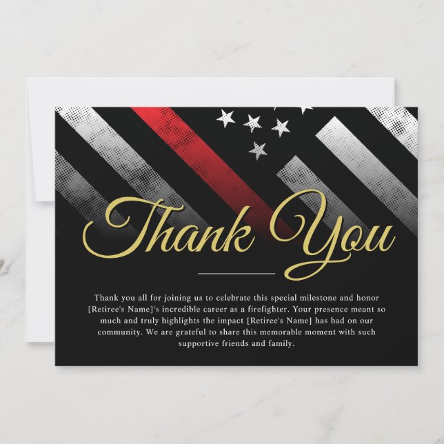 Feuerwehrruhestand Fireman Vielen Dank Karte (Vorderseite)