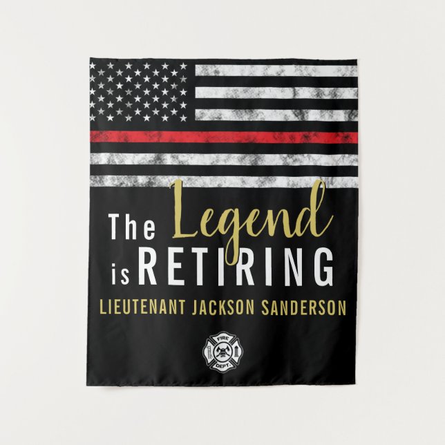 Feuerwehrruhestand Party Fireman Thin Red Line Wandteppich (Vorderseite)