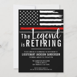 Feuerwehrruhestand Party Thin Red Line Feuerwehrma Einladung