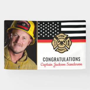 Feuerwehrruhestand Party Thin Red Line Foto Banner
