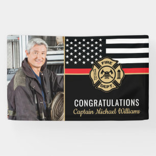 Feuerwehrruhestand Thin Red Line Fireman Foto Banner