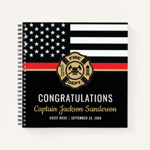 Feuerwehrruhestand Thin Red Line Gast Notizbuch