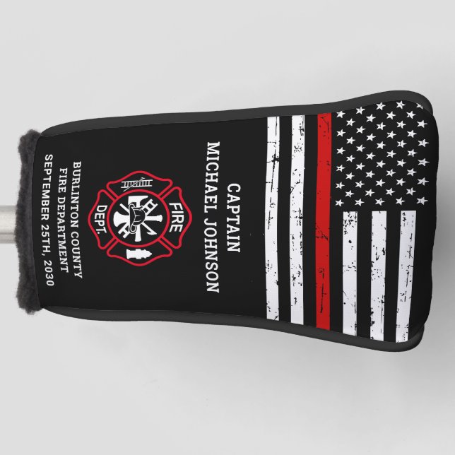 Feuerwehrruhestand Thin Red Line Malteser Kreuz Golf Headcover (Vorderseite)