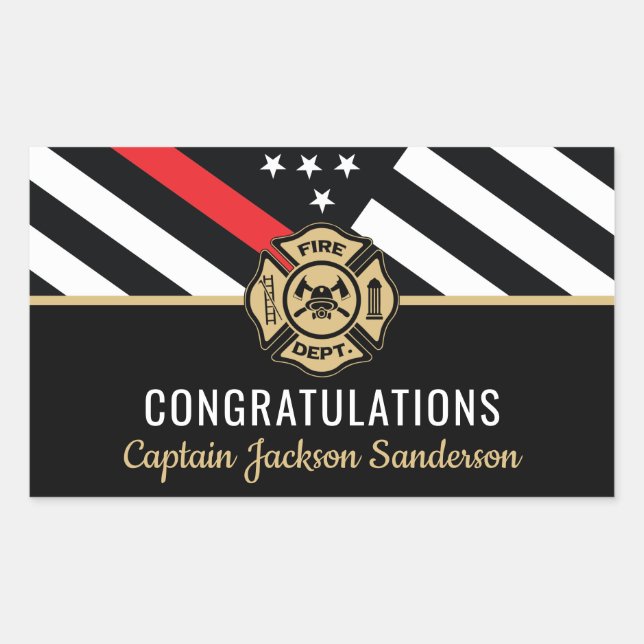 Feuerwehrruhestandsabteilung Feuerwehrmann Rechteckiger Aufkleber (Vorderseite)