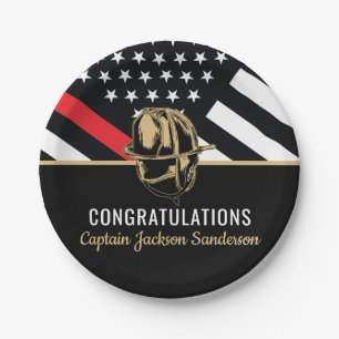 Feuerwehrruhestandsflagge des Party "Brandrote Lin Pappteller