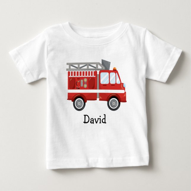 Feuerwehrschiff Junge Erstgeburtstag Feuerwehrmann Baby T-shirt (Vorderseite)
