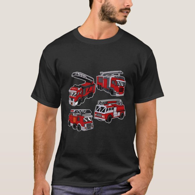 Feuerwehrschiff-LKWs für Motor-Rettungslutten T-Shirt (Vorderseite)