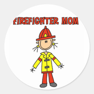 Feuerwehrschiff-Mama Runder Aufkleber