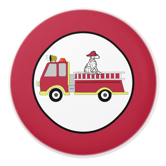 Feuerwehrschiff-Motor Feuerwehrschiff-Kinderzimmer Keramikknauf (Vorderseite)