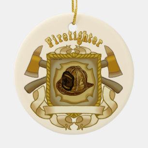 Feuerwehrschiff-Schild-Ornament um die Keramik Keramikornament