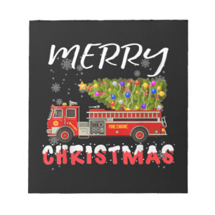 Feuerwehrschiff Weihnachtsfamilie für Feuerwehrleu Notizblock