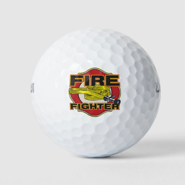Feuerwehrschlauch und Schild Golfball (Vorderseite)