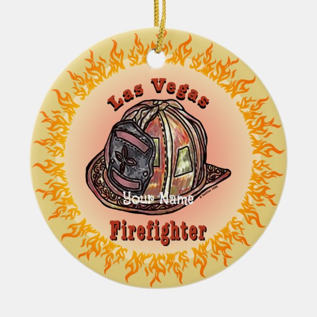 Feuerwehrschmuck Las Vegas Keramik Ornament (Vorne)