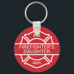 Feuerwehrtochter Roter Schlüsselanhänger<br><div class="desc">Wählen Sie Ihre bevorzugte Farbe,  ändern Sie den Text nach Bedarf</div>