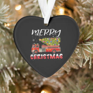 Feuerwehrwagen Kiefernbaum Feuerwehrfamilie Weihna Ornament