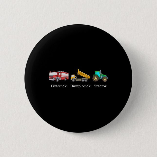 Feuerwehrwagen Kipper Traktor Subtil Anti Trump  Button (Vorderseite)