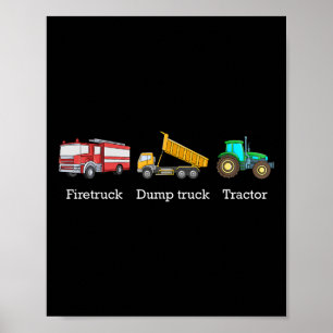 Feuerwehrwagen Kipper Traktor subtil anti Trump Poster