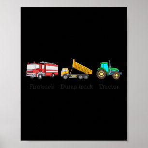 Feuerwehrwagen Kipper Traktor subtil anti Trump Poster