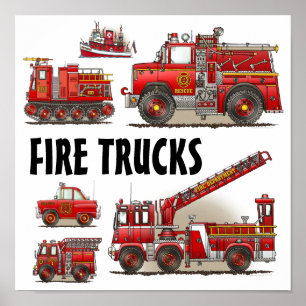 Feuerwehrwagen Poster