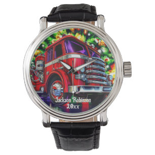Feuerwehrwagen Weihnachten Armbanduhr