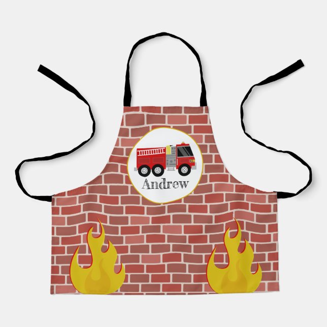 Feuerwehrziegel Muster Feuerwehrkids Schürze (Vorderseite)