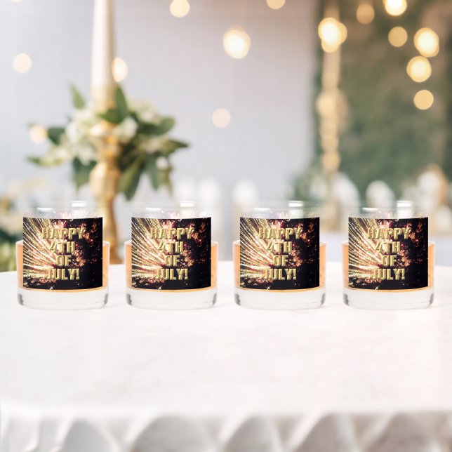 Feuerwerk 11 4. Juli Felsbrille Set von 4 Whiskyglas (Insitu (Hochzeit))