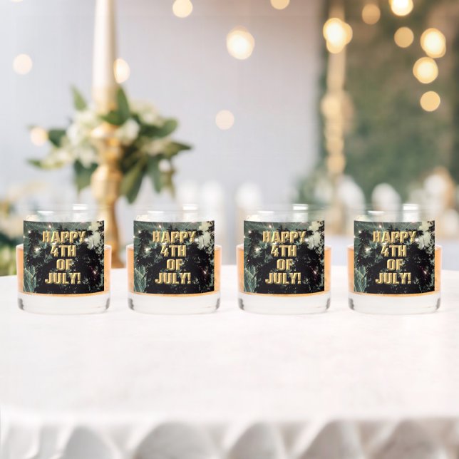 Feuerwerk 13 4. Juli Felsbrille Set von 4 Whiskyglas (Insitu (Hochzeit))