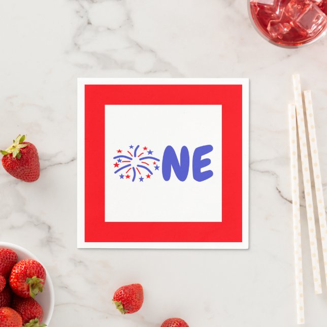 Feuerwerk 1. Geburtstag Serviette (Beispiel)
