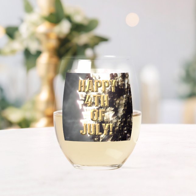 Feuerwerk 2 4. Juli Weinglas Ohne Stiel (Insitu (Hochzeit))