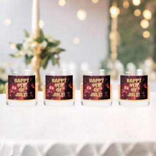 Feuerwerk 3 4. Juli Felsbrille Set von 4 Whiskyglas