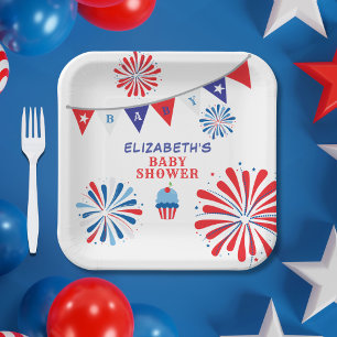 Feuerwerk 4. Juli Babydusche Pappteller