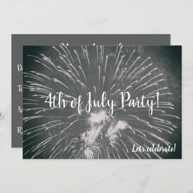 Feuerwerk 4. Juli Einladung (Vorne/Hinten)