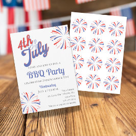 Feuerwerk 4. Juli GRILLEN Party Einladung