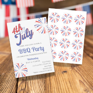 Feuerwerk 4. Juli GRILLEN Party Einladung