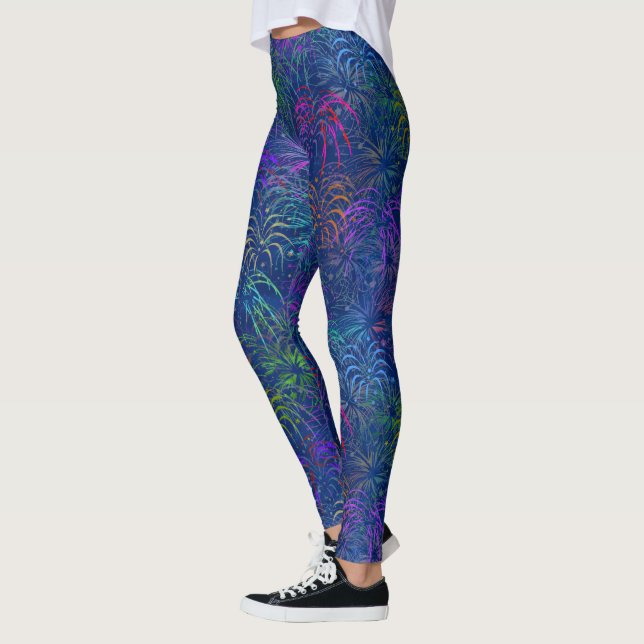 Feuerwerk 4. Juli Niedliches Sommermuster Leggings (Links)