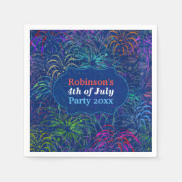 Feuerwerk 4. Juli Party | Personalisierter Sommer Serviette