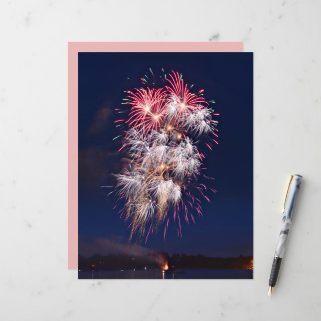 Feuerwerk 4. Juli Unabhängigkeitstag (Vorderseite/Rückseite Beispiel)